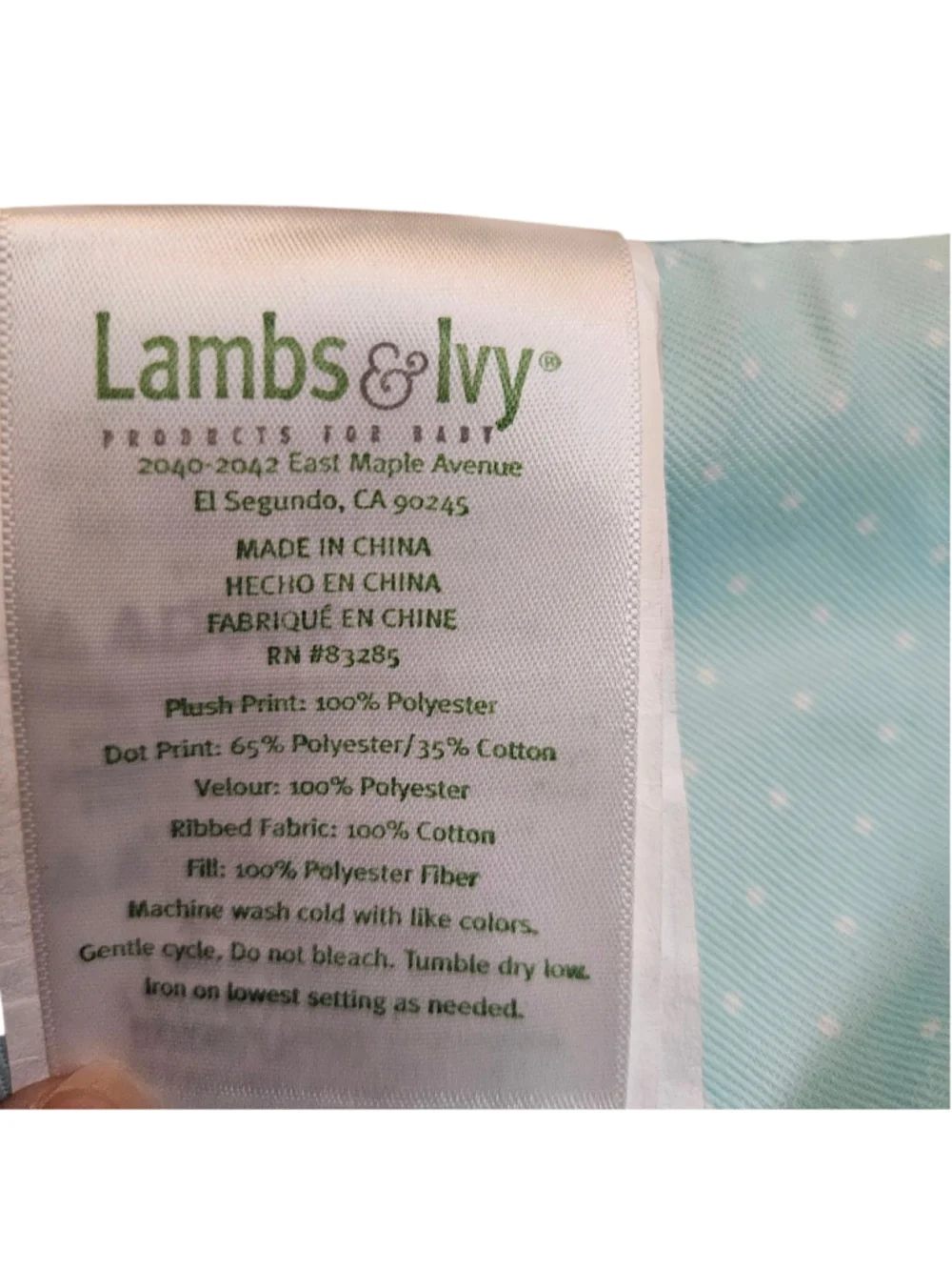 Lambs & Ivy Blue Giraffe Hanging Diaper Caddy Nursery Crib Organizer